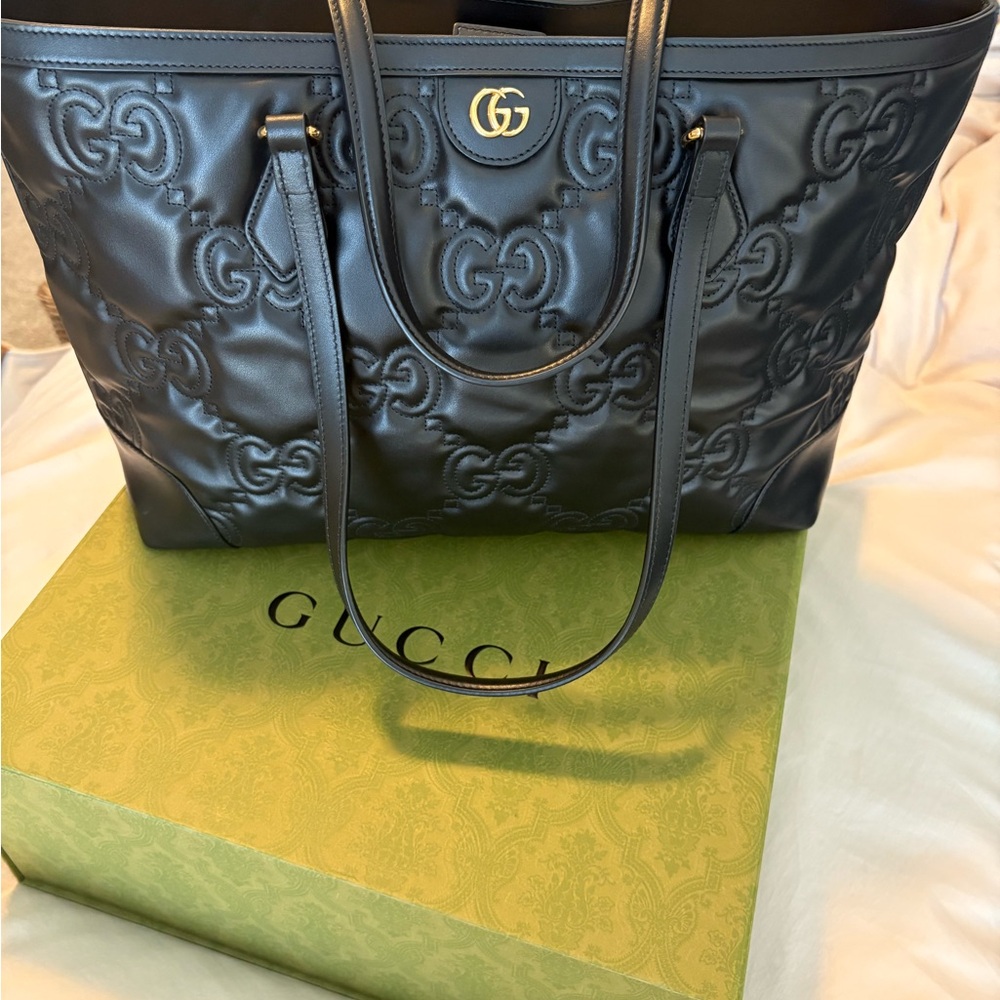 Gucci Ophidia GG Metalasse Quilted Leather Tote.  NWT and Gucci box. - Picture 2 of 7